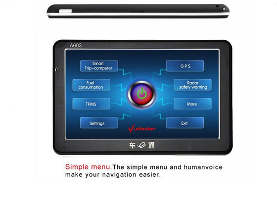 Multifunctional Obd2 Trip Computer for Car with GPS V-checker A603 7.0 Inch TFT LCD