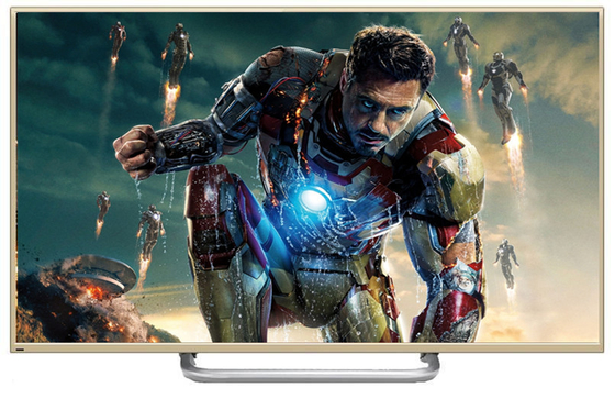 Painel fino super da caixa 65Inch 3D LCD do ouro, ecrã panorâmico completo da tevê de Smart 4K HD
